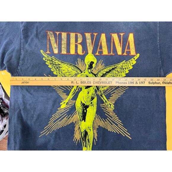 Nirvana 100% Cotton Short Sleeve Crew Neck Graphic T-Shirt Gray Women's L / XL - Picture 5 of 7